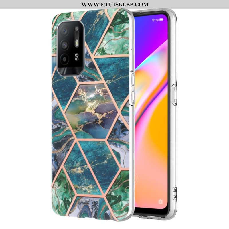 Etui do Oppo A94 5G Błyszczący Geometryczny Marmur